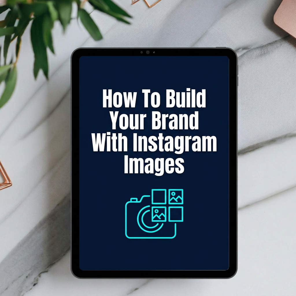 How To Build Your Brand With Instagram Images digital guide cover displayed on a tablet mockup