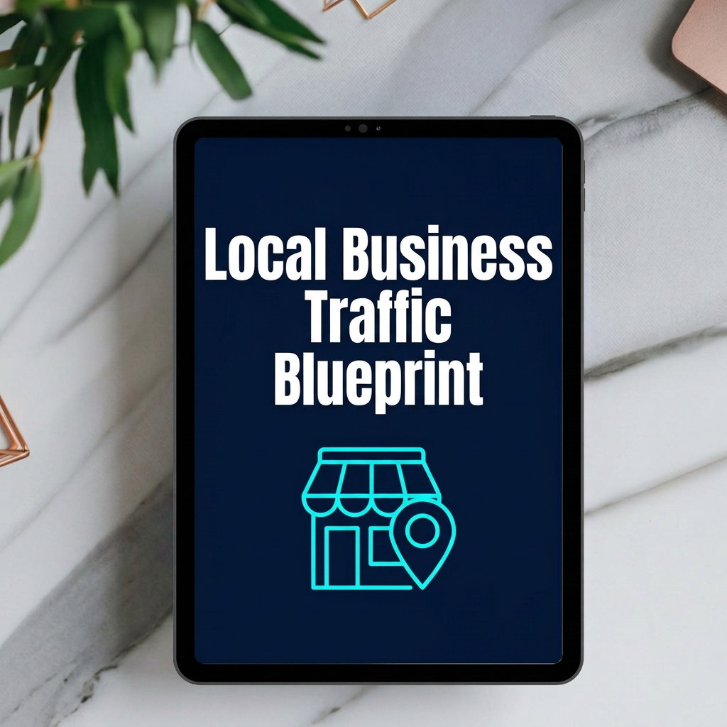 Local Business Traffic Blueprint digital guide cover displayed on a tablet mockup